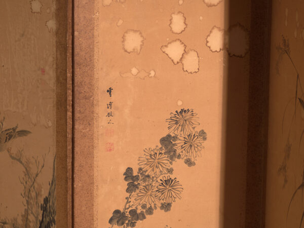 Biombo japonés antiguo de seis hojas – Japón, circa 1900
