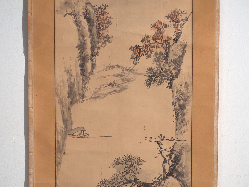 Kakejiku antiguo de paisaje en tinta sobre papel – Japón, circa 1900