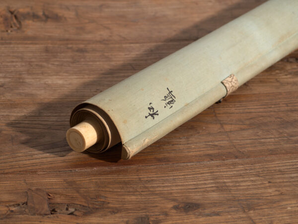Kakejiku antiguo de grulla en color sobre papel – Japón, circa 1900