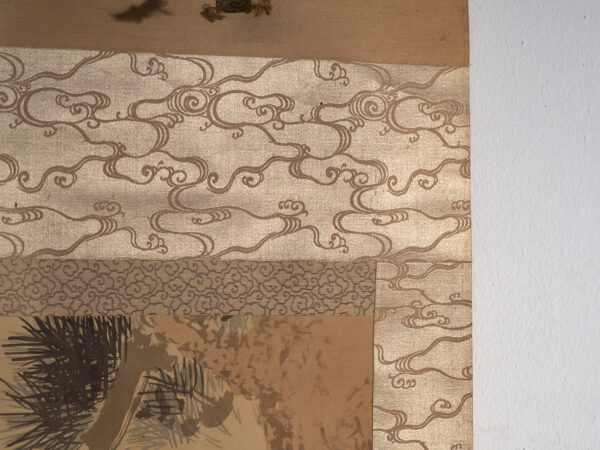 Kakejiku antiguo de grulla en color sobre papel – Japón, circa 1900