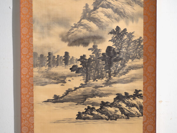 Kakejiku antiguo de paisaje en tinta sobre papel – Japón, circa 1900