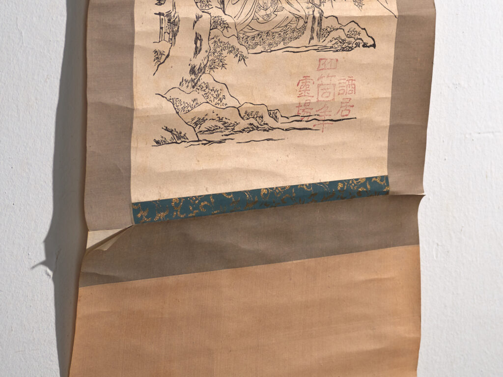 Kakejiku antiguo de paisaje xilográfico en xilografía sobre papel – Japón, circa 1900