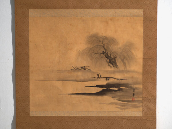 Kakejiku antiguo de paisaje en tinta sobre papel – Japón, circa 1900