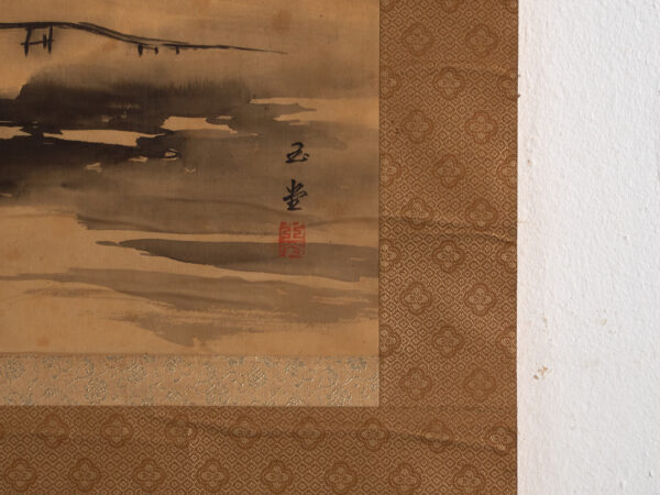 Kakejiku antiguo de paisaje en tinta sobre papel – Japón, circa 1900
