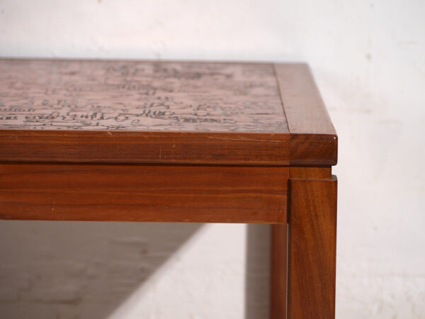 Mesa de centro vintage en teca y cobre estilo Heinz Lilienthal – Alemania, circa 1970
