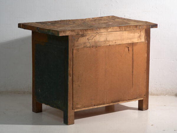 Mueble industrial de cajones en pino y hierro – Europa central, circa 1950